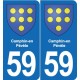 59 Comines blason autocollant plaque stickers ville