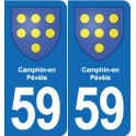 59 Comines blason autocollant plaque stickers ville