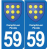 59 Comines blason autocollant plaque stickers ville