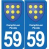 59 Comines blason autocollant plaque stickers ville