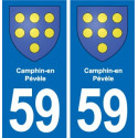 59 Comines blason autocollant plaque stickers ville
