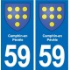 59 Comines blason autocollant plaque stickers ville