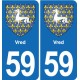 59 Comines blason autocollant plaque stickers ville