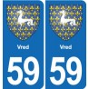 59 Comines blason autocollant plaque stickers ville