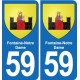 59 Comines blason autocollant plaque stickers ville