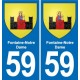 59 Comines blason autocollant plaque stickers ville
