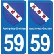 59 Comines blason autocollant plaque stickers ville