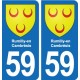 59 Comines blason autocollant plaque stickers ville