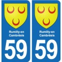 59 Comines blason autocollant plaque stickers ville