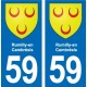 59 Comines blason autocollant plaque stickers ville