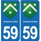 59 Comines blason autocollant plaque stickers ville