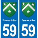59 Comines blason autocollant plaque stickers ville