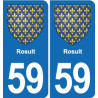 59 Comines blason autocollant plaque stickers ville