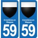 59 Comines blason autocollant plaque stickers ville