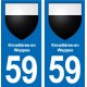 59 Comines blason autocollant plaque stickers ville