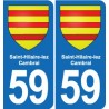 59 Comines blason autocollant plaque stickers ville