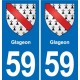 59 Comines blason autocollant plaque stickers ville