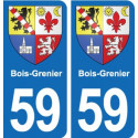 59 Comines blason autocollant plaque stickers ville