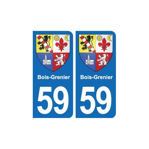 59 Comines blason autocollant plaque stickers ville