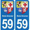 59 Comines blason autocollant plaque stickers ville
