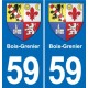 59 Comines blason autocollant plaque stickers ville