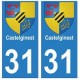 31Castelginest ville autocollant plaque blason stickers