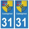 31Castelginest ville autocollant plaque blason stickers