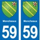 59 Comines blason autocollant plaque stickers ville