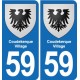 59 Comines blason autocollant plaque stickers ville