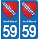 59 Comines blason autocollant plaque stickers ville