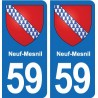 59 Comines blason autocollant plaque stickers ville