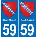 59 Comines blason autocollant plaque stickers ville