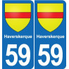 59 Comines blason autocollant plaque stickers ville