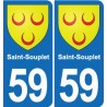 59 Comines blason autocollant plaque stickers ville