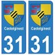 31Castelginest ville autocollant plaque blason stickers