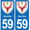 59 Comines blason autocollant plaque stickers ville