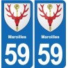 59 Comines blason autocollant plaque stickers ville