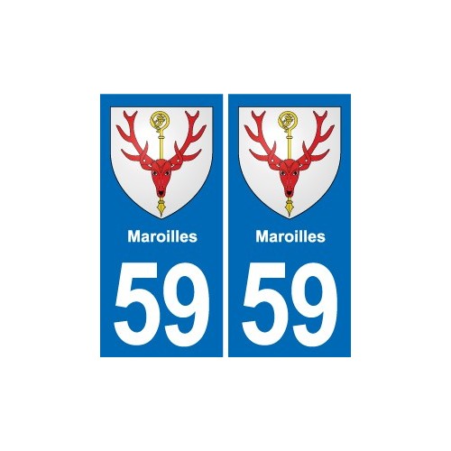 59 Comines blason autocollant plaque stickers ville
