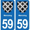 59 Comines blason autocollant plaque stickers ville