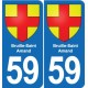 59 Comines blason autocollant plaque stickers ville