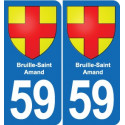 59 Comines blason autocollant plaque stickers ville