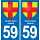 59 Comines blason autocollant plaque stickers ville