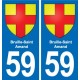 59 Comines blason autocollant plaque stickers ville