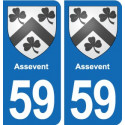 59 Comines blason autocollant plaque stickers ville