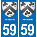 59 Comines blason autocollant plaque stickers ville
