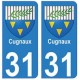 31 Cugnaux ville autocollant plaque blason stickers