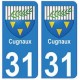 31 Cugnaux ville autocollant plaque blason stickers