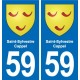 59 Comines blason autocollant plaque stickers ville