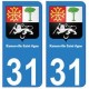 31 Ramonville-saint-agne ville autocollant plaque blason stickers