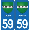 59 Comines blason autocollant plaque stickers ville